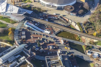 Aerial view, Platz der Guten Hoffnung, CentrO area, Borbeck, Oberhausen, Ruhr area, North