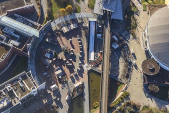 Aerial view, Platz der Guten Hoffnung, CentrO area, Borbeck, Oberhausen, Ruhr area, North