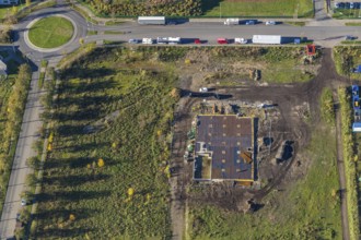 Aerial view, construction site Brammenring, Borbeck, Oberhausen, Ruhr area, North Rhine-Westphalia,