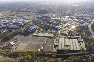 Aerial view, König-Pilsener-ARENA, LVR-Industriemuseum, Peter-Behrens-Bau, CentrO, Buschhausen,