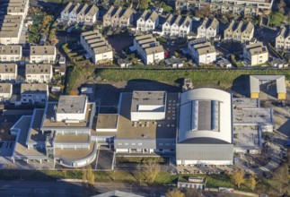 Aerial view, residential area Auf der Höchte, Höchtebögen, Berufsförderungswerk der Bauindustrie