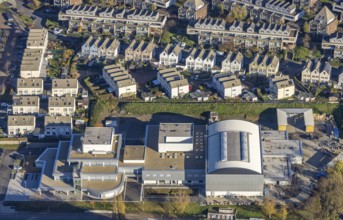 Aerial view, residential area Auf der Höchte, Höchtebögen, Berufsförderungswerk der Bauindustrie