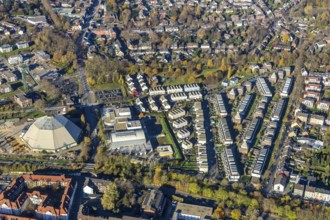 Aerial view, residential area Auf der Höchte, Höchtebögen, Berufsförderungswerk der Bauindustrie