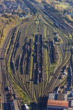 Aerial view, freight station Oberhausen-West, Vondern, Oberhausen, Ruhr area, North