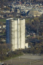 Aerial view, gasometer renovation, covered gasometer, CentrO Ferris wheel, Buschhausen, Oberhausen,