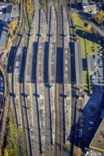 Aerial view, Oberhausen main station, city centre, Oberhausen, Ruhr area, North Rhine-Westphalia,