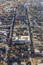 Aerial view, Catholic Church at Altmarkt, Altmarkt, city centre, Oberhausen, Ruhr area, North