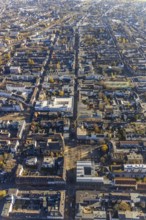 Aerial view, Catholic Church at Altmarkt, Altmarkt, city centre, Oberhausen, Ruhr area, North