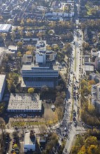 Aerial photo, Berufsförderungswerk Oberhausen, Bebelstraße, Oberhausen, Ruhr area, North