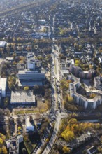 Aerial photo, Berufsförderungswerk Oberhausen, Bebelstraße, Oberhausen, Ruhr area, North