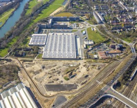 Aerial photograph, ALDI SOUTH Group, expansion stages, new building, Styrum, Mülheim an der Ruhr,