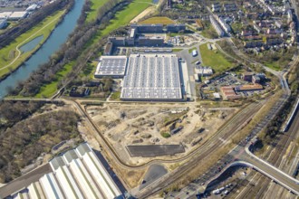 Aerial photograph, ALDI SOUTH Group, expansion stages, new building, Styrum, Mülheim an der Ruhr,