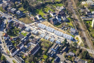 Aerial view, new development area Friedhofstrasse, Linksruhr, Mülheim an der Ruhr, Ruhr area, North