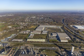 Aerial view, industrial estate Im Lekkerland, Geodis Logistik, Lekkerland, SEGRO Logistics Park,