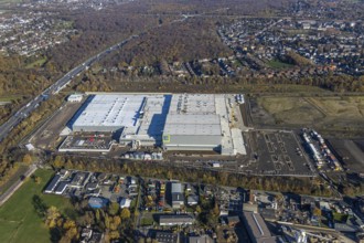 Aerial view, Edeka central warehouse logistics centre, Waldteich, Schwarrze Heide, Oberhausen, Ruhr