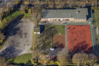 Aerial photo, sports field PSV Oberhausen, Tackenberg, Oberhausen, Ruhr area, North