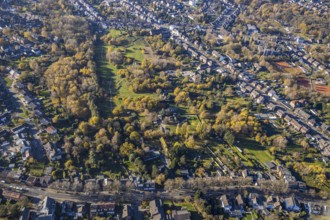 Aerial view, Park Kirchhellener Straße, Dietrich-Bonhoeffer-Haus, Tackenberg West, Oberhausen, Ruhr