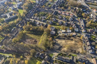 Aerial view, RWW Rheinisch-Westfälische Wasserwerksgesellschaft, construction site, Tackenberg