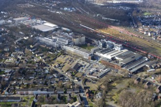 Aerial view, Quartier231 Businesspark, freight yard Oberhausen West, Oberhausen, Ruhr area, North