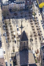 Aerial view, Altmarkt, Catholic Church at the Altmarkt, Victory Column, Oberhausen, Ruhr area,