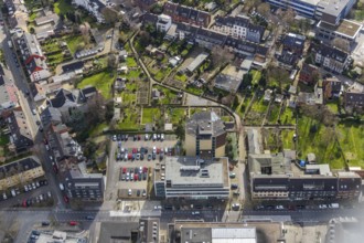 Aerial view, EKO Klinik, Evangelisches Krankenhaus Oberhausen, Parkanlage Virchowstraße,