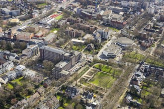 Aerial view, town hall Oberhausen, CongressCentrum Oberhausen, Luise-Albertz-Halle, Oberhausen,
