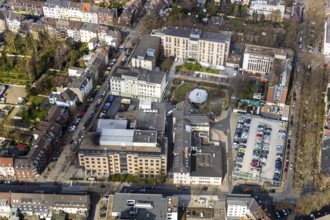 Aerial view, EKO Klinik, Evang. Krankenhaus Oberhausen, Oberhausen, Ruhr area, North
