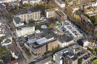 Aerial view, EKO Klinik, Evang. Krankenhaus Oberhausen, Oberhausen, Ruhr area, North