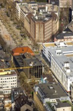 Aerial view, Zaporozhye Square, Oberhausen City Library, Oberhausen, Ruhr area, North