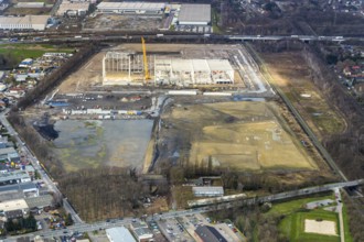Aerial view, Waldteich business park, logport, logistics area, Weierheide industrial estate,