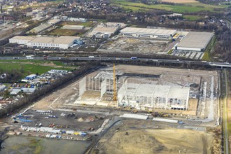 Aerial view, Waldteich business park, logport, logistics area, Weierheide industrial estate,