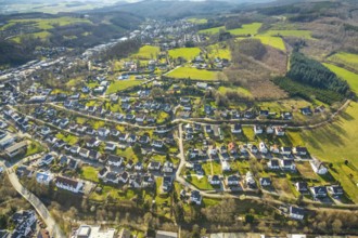 Aerial photo, Frickenberg, Sundern-Mitte, Sundern, Sauerland, North Rhine-Westphalia, Germany, DE,