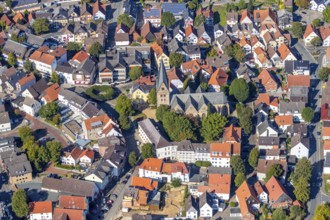 Aerial view, local view, parish church St. Marien, Steinheim, OWL, Ostwestfalen-Lippe, East