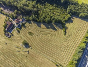 Aerial view, Agricultural area, Farm Auf der Niedergethe, Hiddinghauser Straße, Niedersprockhövel,