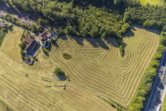Aerial view, Agricultural area, Farm Auf der Niedergethe, Hiddinghauser Straße, Niedersprockhövel,
