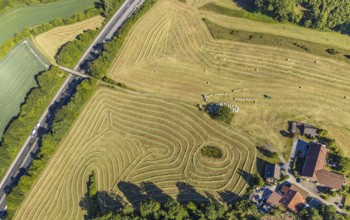 Aerial view, Agricultural area, Farm Auf der Niedergethe, Hiddinghauser Straße, Niedersprockhövel,