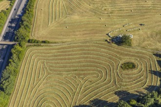 Aerial view, Agricultural area, Farm Auf der Niedergethe, Hiddinghauser Straße, Niedersprockhövel,