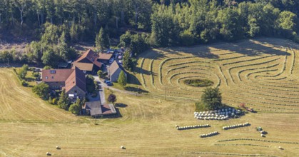 Aerial view, Agricultural area, Farm Auf der Niedergethe, Hiddinghauser Straße, Niedersprockhövel,