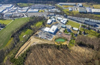 Aerial view, industrial estate Hüstener Straße / Kalmecke, GreenTeam Reik Uhlemann, Redder &amp,