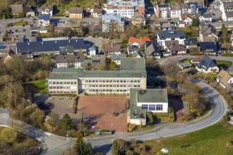 Aerial photo, Realschule Sundern, Sundern, Sauerland, North Rhine-Westphalia, Germany, DE, Europe,
