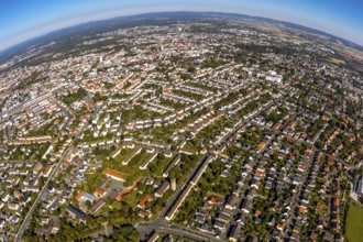 Aerial photograph, local view with fisheye lens, Paderborn, Ostwestfalen-Lippe, OWL, North