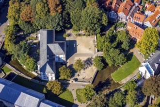 Aerial photograph, Paderborn City Library, Paderquellen, Paderborn, Ostwestfalen-Lippe, OWL, North