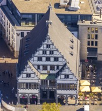Aerial view, town hall, town hall square, Paderborn, East Westphalia-Lippe, OWL, North