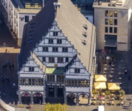Aerial view, town hall, town hall square, Paderborn, East Westphalia-Lippe, OWL, North