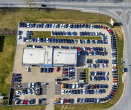 Aerial view, Belecke North Industrial Park, Warstein, North Rhine-Westphalia, Germany