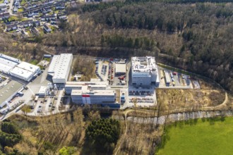 Aerial view, Belecke-West industrial estate, Max-Planck-Straße, Warstein, North Rhine-Westphalia,