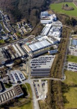 Aerial view, Belecke-West industrial estate, Max-Planck-Straße, Warstein, North Rhine-Westphalia,