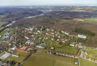 Aerial view, LWL-Klinik Warstein site, Warstein estate farm, Zum Puddelhammer industrial estate,