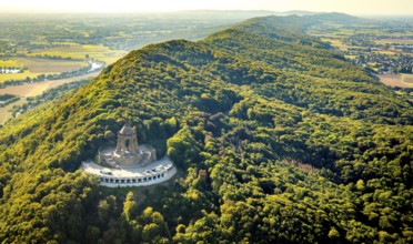 Aerial photograph, Kaiser Wilhelm Monument, Barkhausen, Porta Westfalica, OWL, Ostwestfalen-Lippe,
