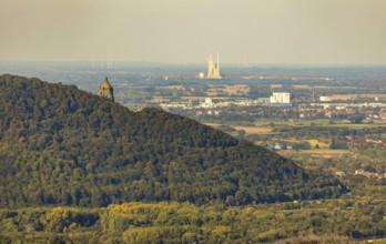Aerial photograph, Kaiser Wilhelm Monument, Barkhausen, Porta Westfalica, OWL, Ostwestfalen-Lippe,